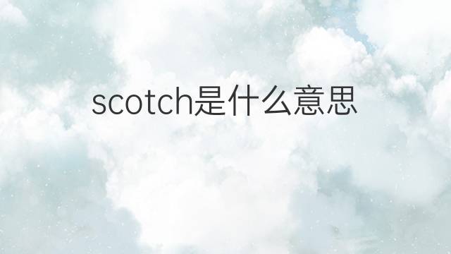 scotch是什么意思 scotch的中文翻译、读音、例句