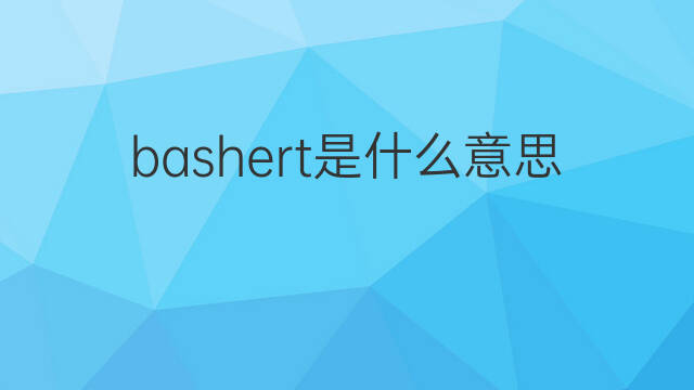 bashert是什么意思 bashert的中文翻译、读音、例句