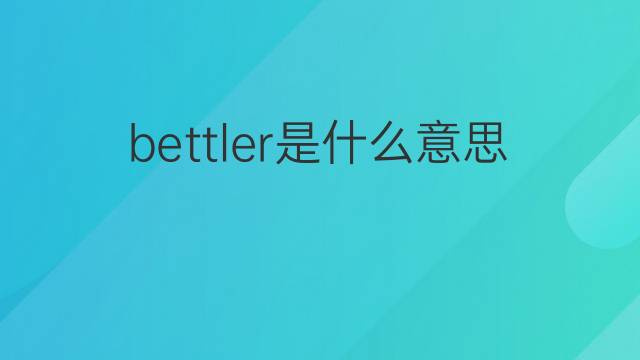 bettler是什么意思 bettler的中文翻译、读音、例句