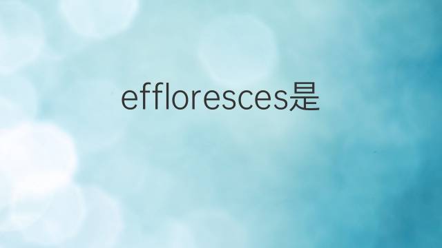 effloresces是什么意思 effloresces的翻译、读音、例句、中文解释