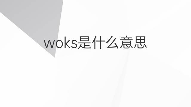 woks是什么意思 woks的中文翻译、读音、例句