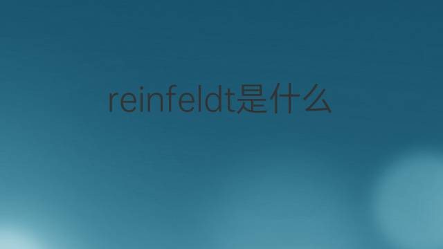 reinfeldt是什么意思 reinfeldt的中文翻译、读音、例句