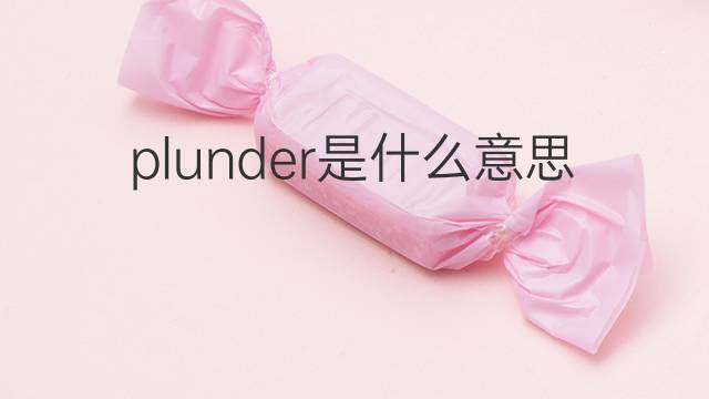 plunder是什么意思 plunder的中文翻译、读音、例句