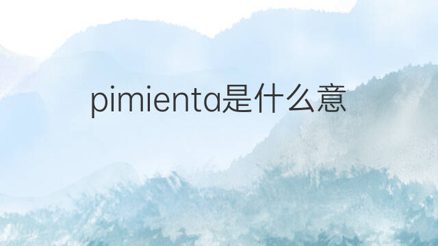 pimienta是什么意思 pimienta的中文翻译、读音、例句