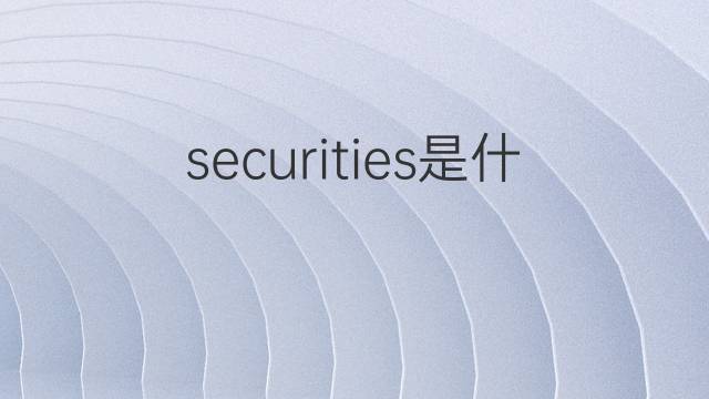 securities是什么意思 securities的中文翻译、读音、例句