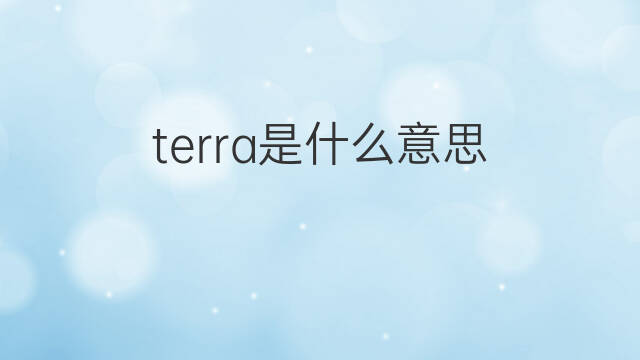 terra是什么意思 terra的中文翻译、读音、例句