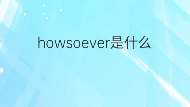 howsoever是什么意思 howsoever的中文翻译、读音、例句