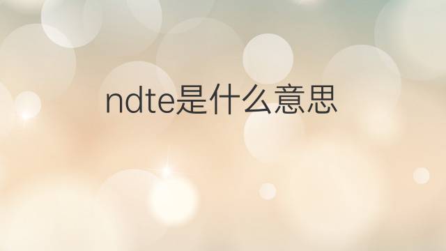 ndte是什么意思 ndte的翻译、读音、例句、中文解释