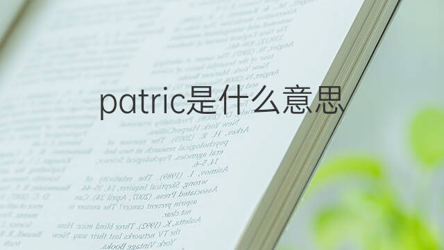 patric是什么意思 patric的中文翻译、读音、例句