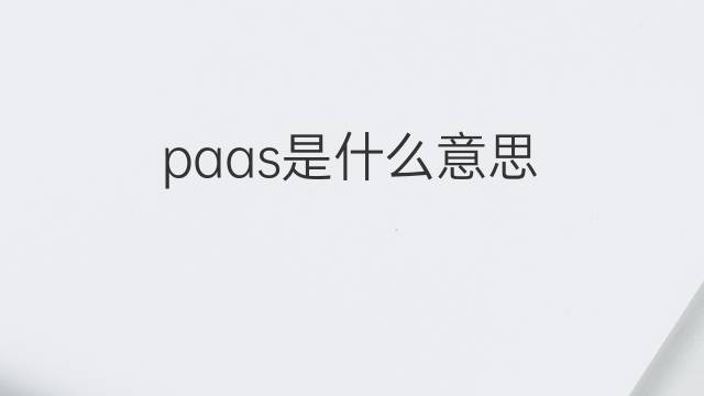 paas是什么意思 paas的中文翻译、读音、例句