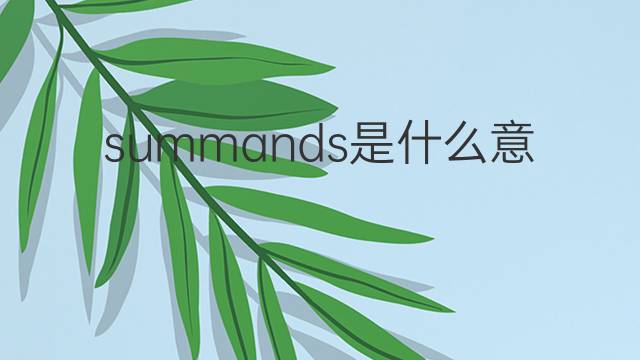 summands是什么意思 summands的中文翻译、读音、例句