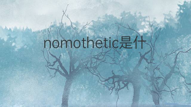 nomothetic是什么意思 nomothetic的中文翻译、读音、例句