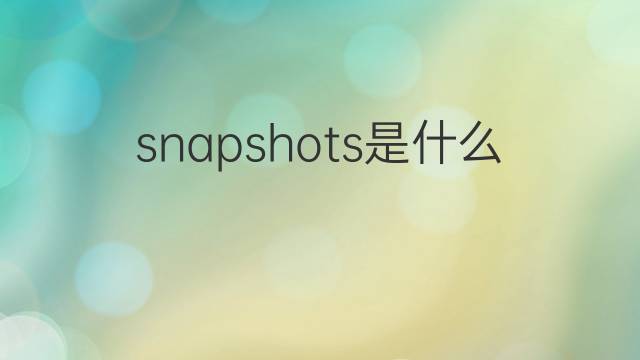 snapshots是什么意思 snapshots的中文翻译、读音、例句