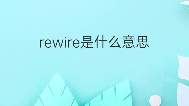 rewire是什么意思 rewire的中文翻译、读音、例句