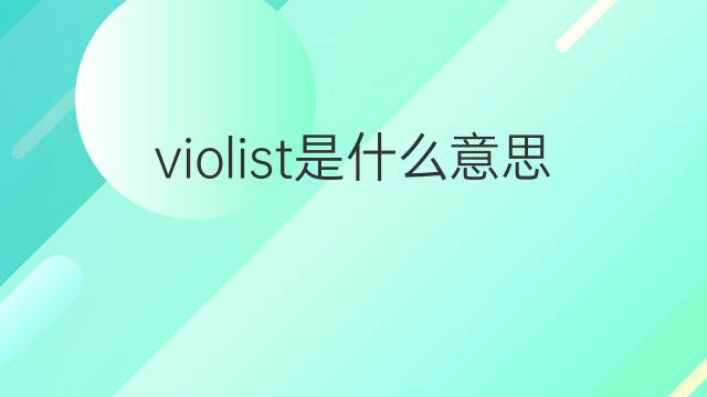 violist是什么意思 violist的中文翻译、读音、例句