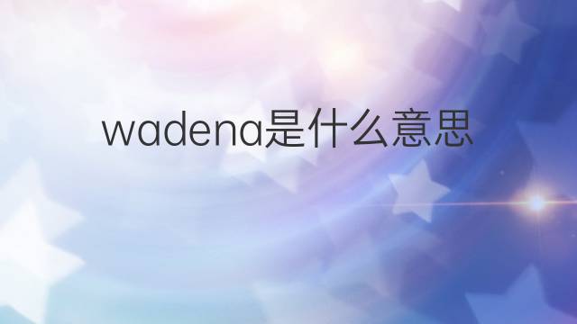 wadena是什么意思 wadena的中文翻译、读音、例句
