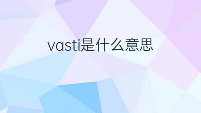 vasti是什么意思 vasti的翻译、读音、例句、中文解释