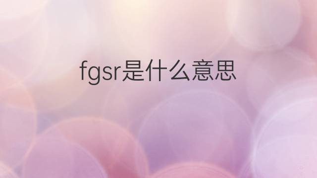 fgsr是什么意思 fgsr的翻译、读音、例句、中文解释
