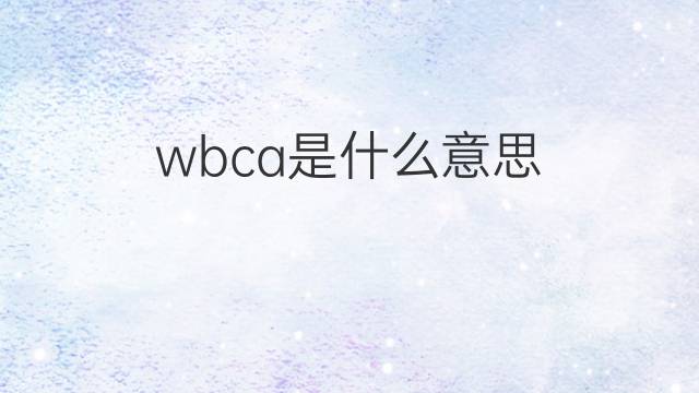 wbca是什么意思 wbca的中文翻译、读音、例句