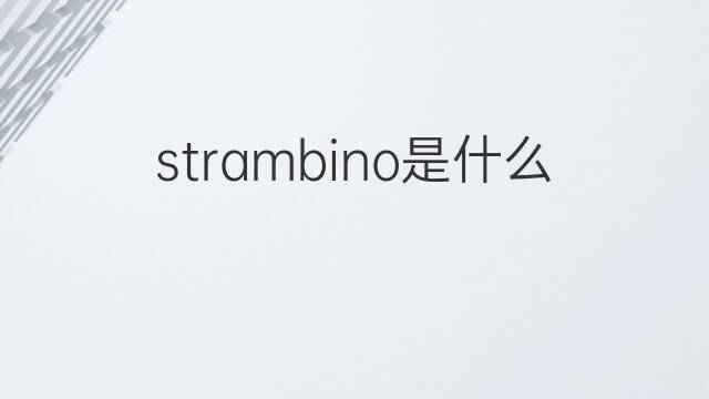 strambino是什么意思 strambino的中文翻译、读音、例句