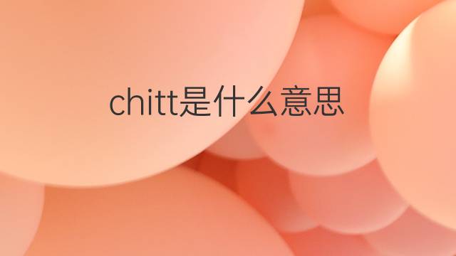 chitt是什么意思 chitt的中文翻译、读音、例句