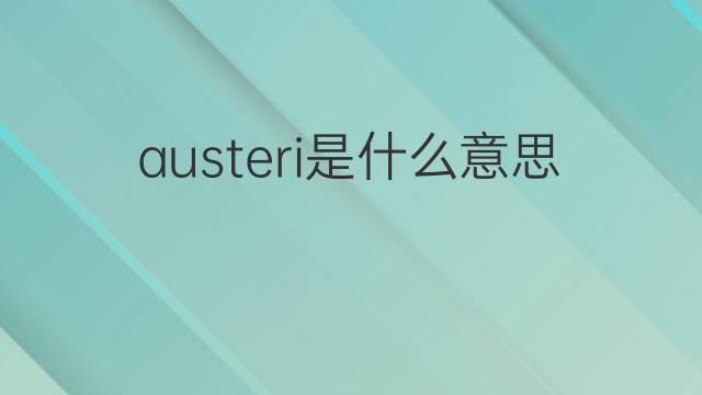 austeri是什么意思 austeri的中文翻译、读音、例句