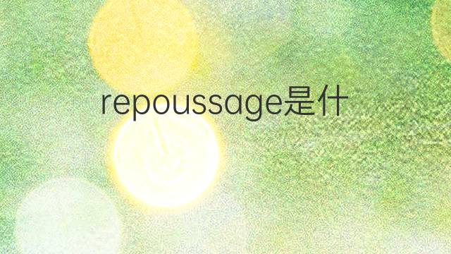 repoussage是什么意思 repoussage的中文翻译、读音、例句