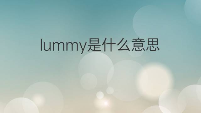 lummy是什么意思 lummy的中文翻译、读音、例句