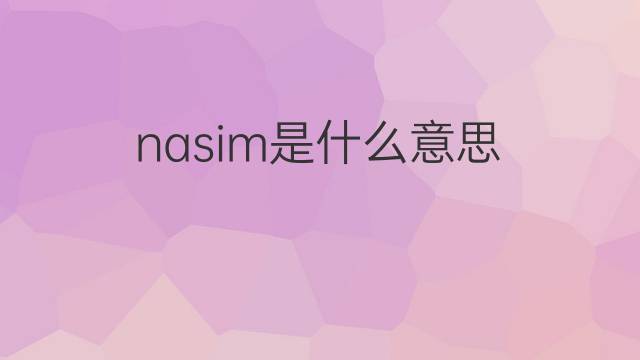 nasim是什么意思 英文名nasim的翻译、发音、来源