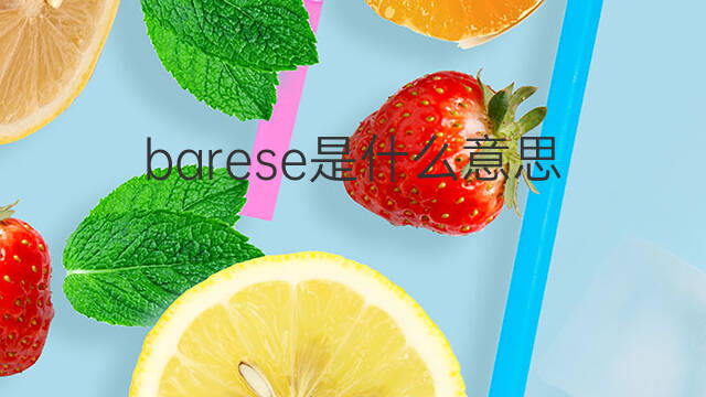 barese是什么意思 barese的中文翻译、读音、例句