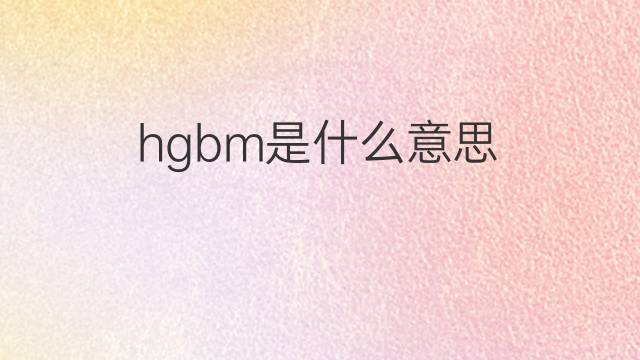 hgbm是什么意思 hgbm的中文翻译、读音、例句