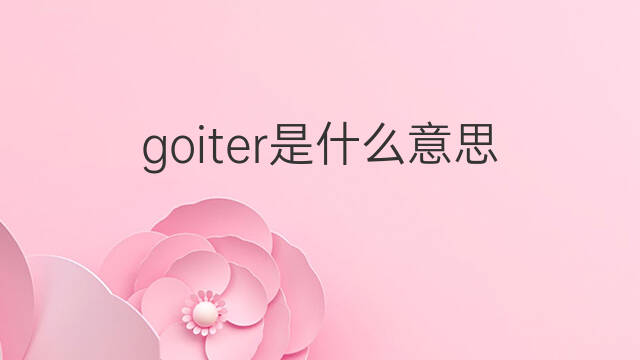 goiter是什么意思 goiter的中文翻译、读音、例句