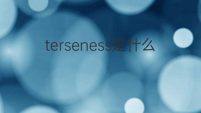 terseness是什么意思 terseness的中文翻译、读音、例句