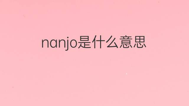 nanjo是什么意思 nanjo的中文翻译、读音、例句