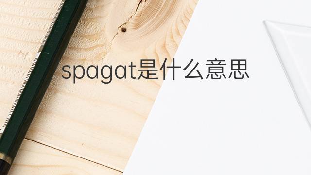 spagat是什么意思 spagat的中文翻译、读音、例句