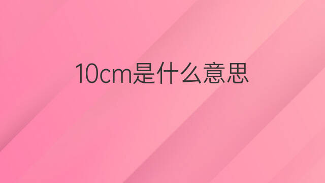10cm是什么意思 10cm的中文翻译、读音、例句