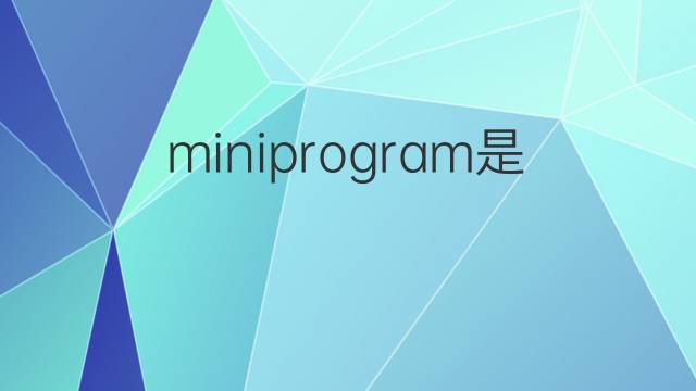 miniprogram是什么意思 miniprogram的中文翻译、读音、例句