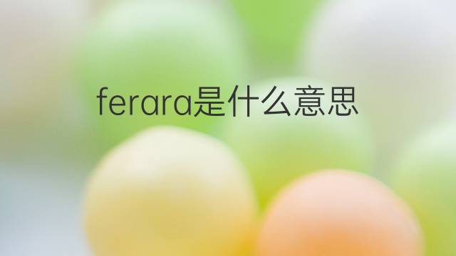ferara是什么意思 ferara的中文翻译、读音、例句