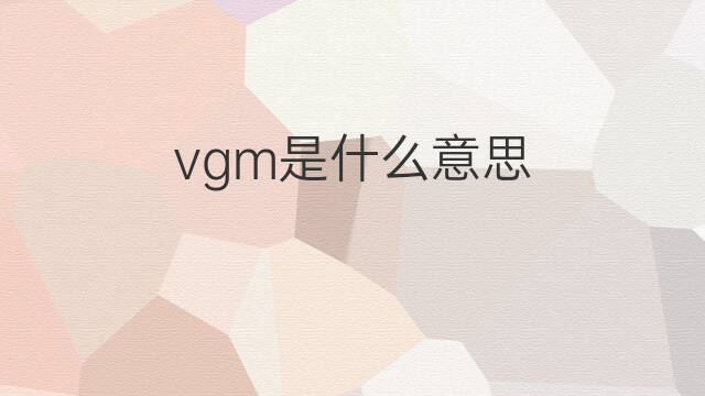 vgm是什么意思 vgm的中文翻译、读音、例句