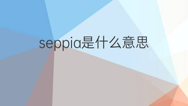 seppia是什么意思 seppia的中文翻译、读音、例句