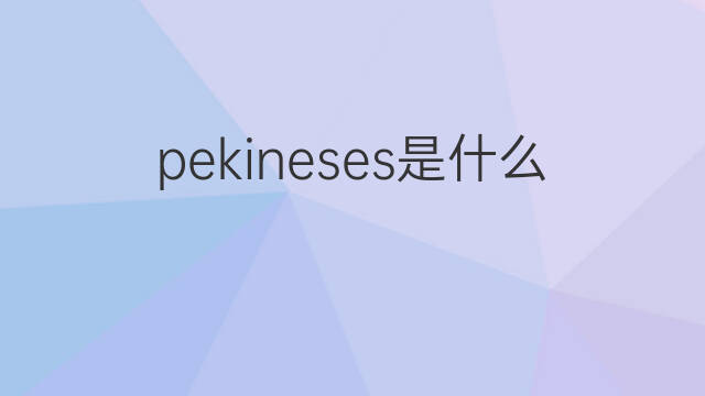 pekineses是什么意思 pekineses的中文翻译、读音、例句