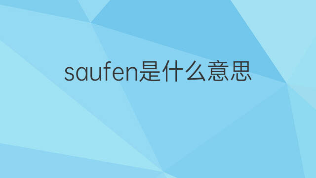 saufen是什么意思 saufen的中文翻译、读音、例句