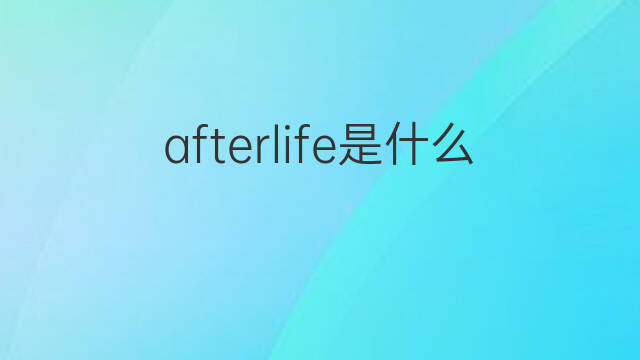 afterlife是什么意思 afterlife的翻译、读音、例句、中文解释