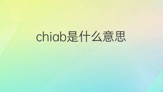 chiab是什么意思 chiab的中文翻译、读音、例句