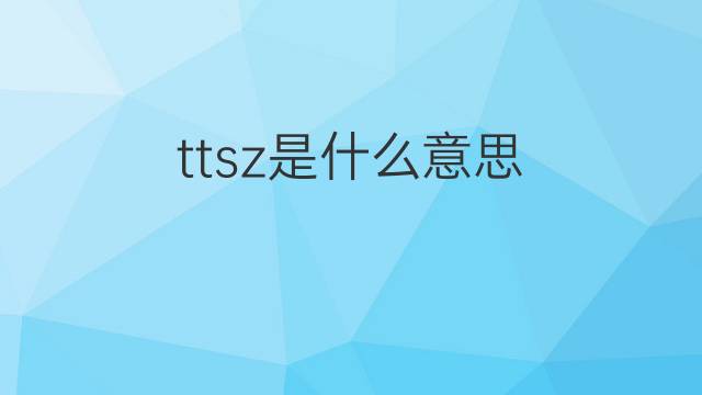 ttsz是什么意思 ttsz的中文翻译、读音、例句