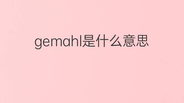gemahl是什么意思 gemahl的中文翻译、读音、例句