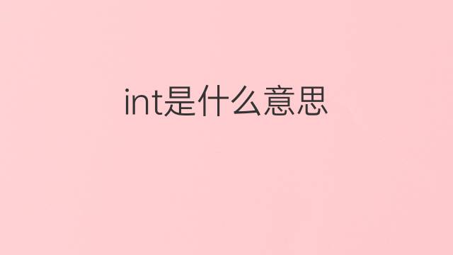 int是什么意思 int的翻译、读音、例句、中文解释