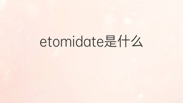 etomidate是什么意思 etomidate的中文翻译、读音、例句