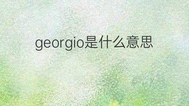 georgio是什么意思 英文名georgio的翻译、发音、来源