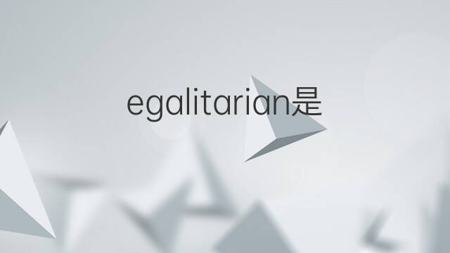 egalitarian是什么意思 egalitarian的中文翻译、读音、例句